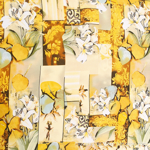 Printed Rayon Fabric Plain Printed Floral Viscose Fabric